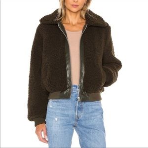 BLANKNYC Teddy Zip Up cropped Jacket - size Small